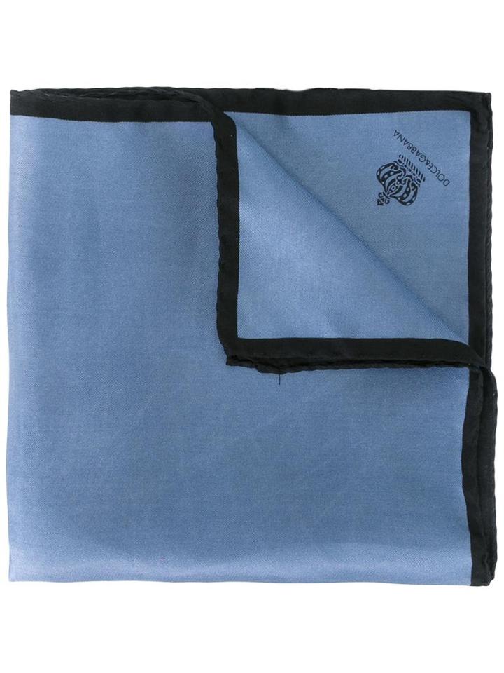 Dolce & Gabbana - Crown Print Pocket Square - Men - Silk - One Size, Blue, Silk