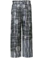 Roberts Wood Abstract Check Pattern Trousers - Blue