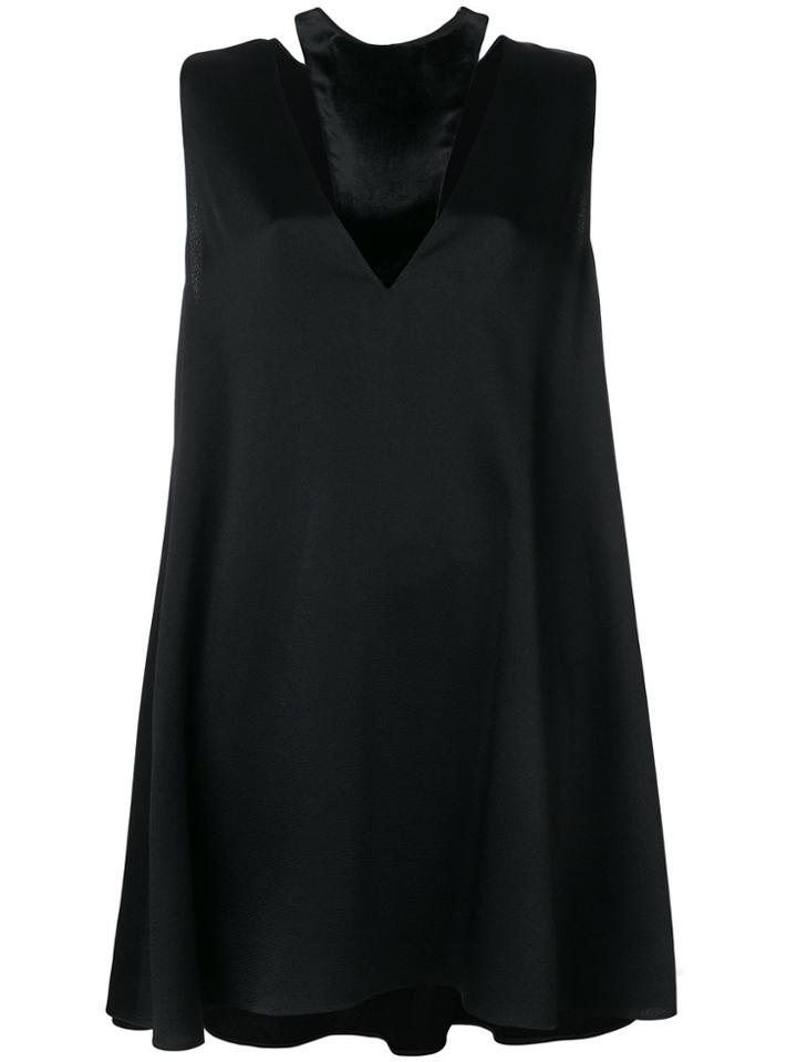 Valentino V-neck Flared Dress - Black