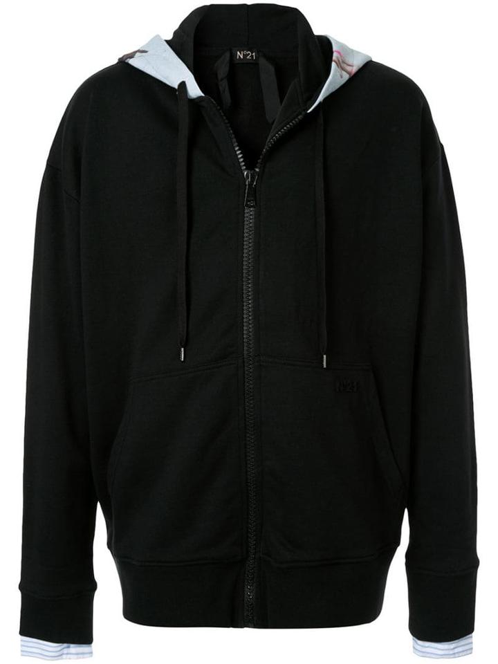Nº21 Printed Zip Hoodie - Black