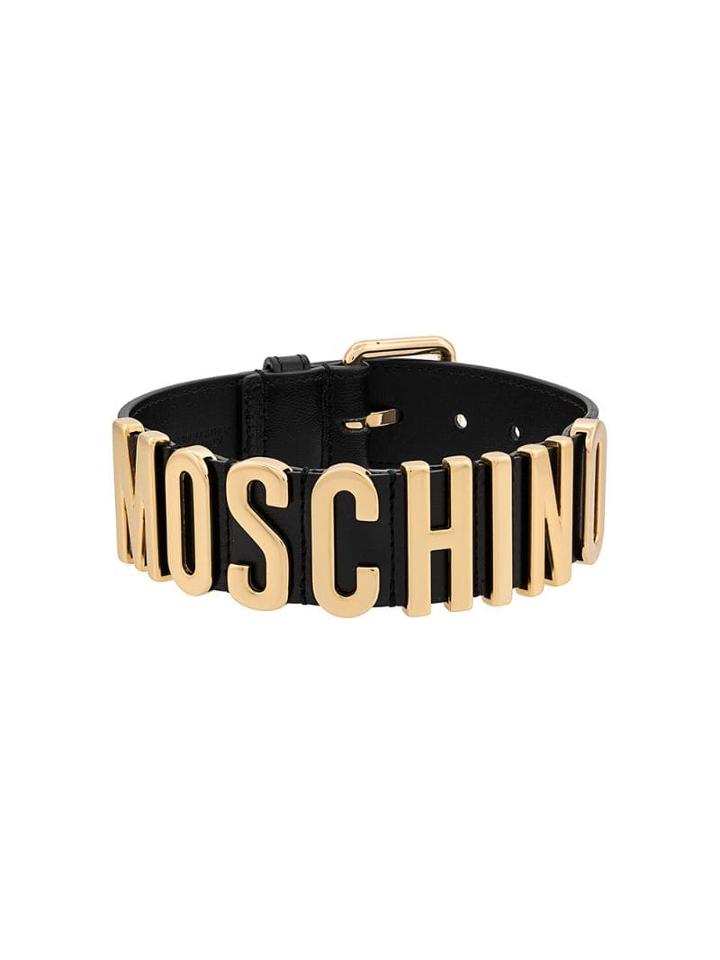 Moschino Logo Letter Necklace - Black