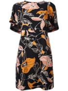 Essentiel Antwerp - 'nash' Floral Dress - Women - Polyester/viscose - 40, Women's, Black, Polyester/viscose