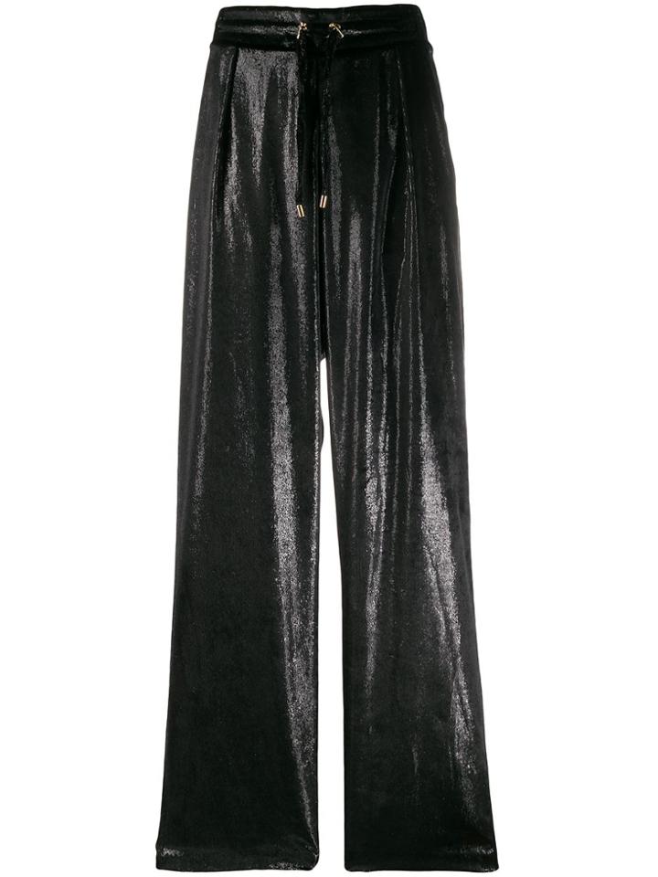 Balmain Iridescent Drawstring Trousers - Black