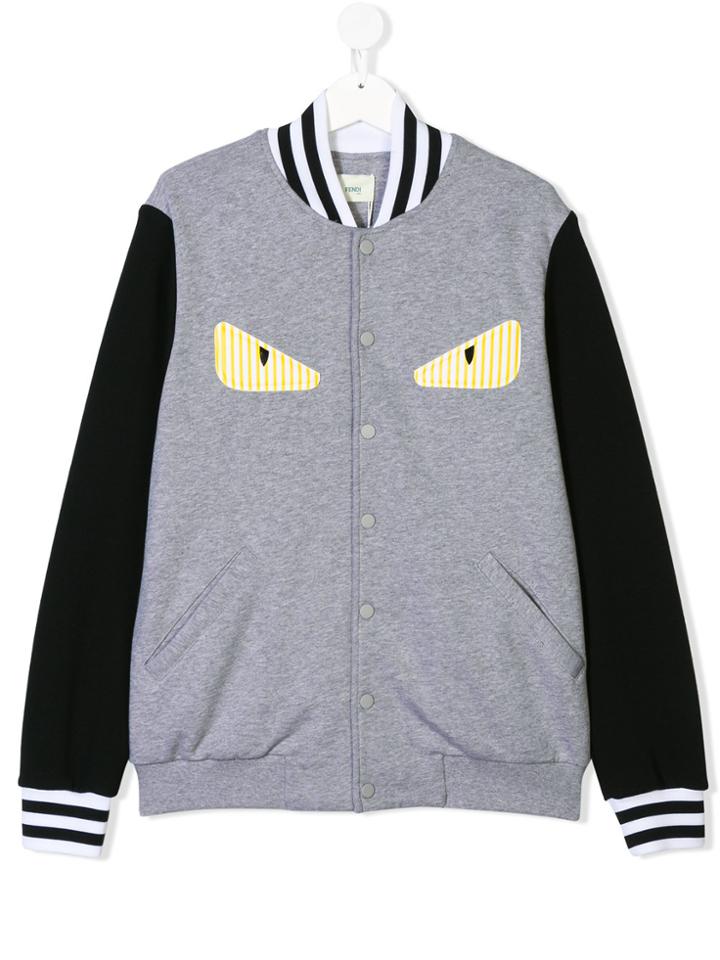 Fendi Kids Bad Bugs Bomber Jacket - Grey