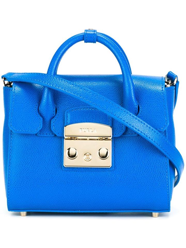Furla Mini Flap Closure Tote, Women's, Blue