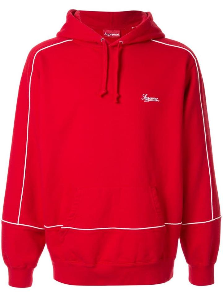 Supreme Piping Hooded Sweatshirt - Red