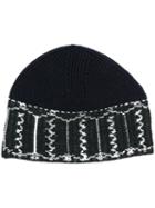 Lanvin - Patterned Beanie Hat - Men - Wool - One Size, Blue, Wool