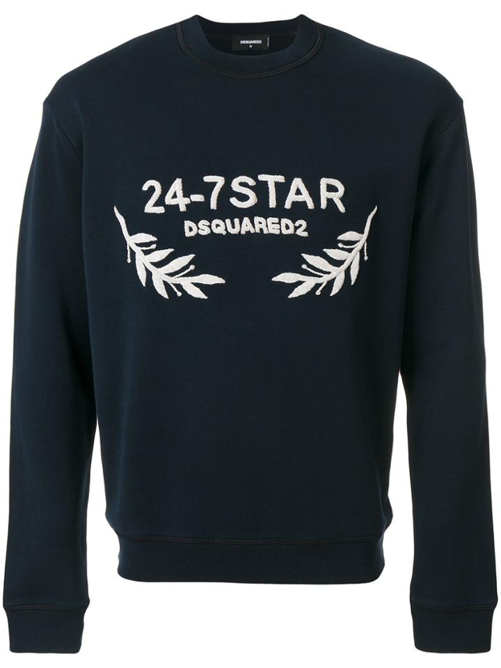 Dsquared2 Logo Embroidered Sweatshirt - Blue