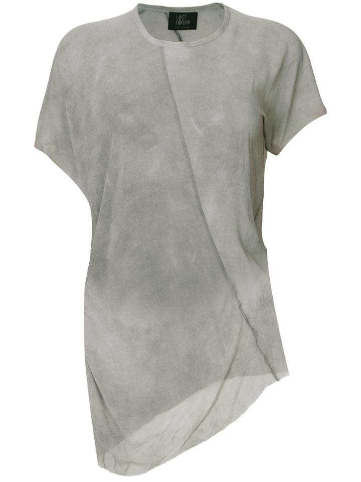 Lost & Found Ria Dunn Draped Sheer T-shirt - Grey