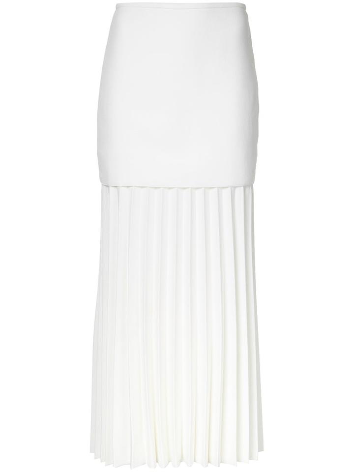 Dion Lee Midi Pleated Skirt, Women's, Size: 8, White, Polyester/spandex/elastane
