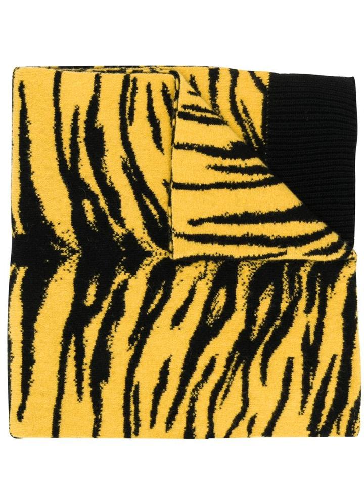Laneus Tiger Print Scarf - Yellow