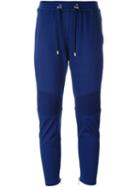 Balmain Biker Track Pants, Women's, Size: 36, Blue, Cotton/spandex/elastane