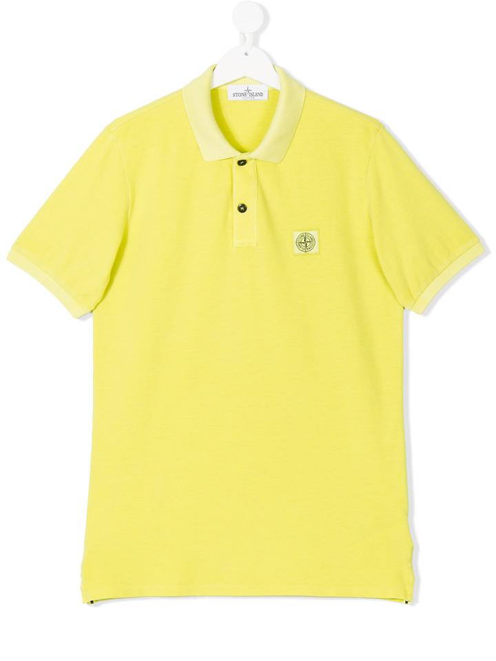 Stone Island Junior Teen Logo Polo Shirt - Yellow & Orange