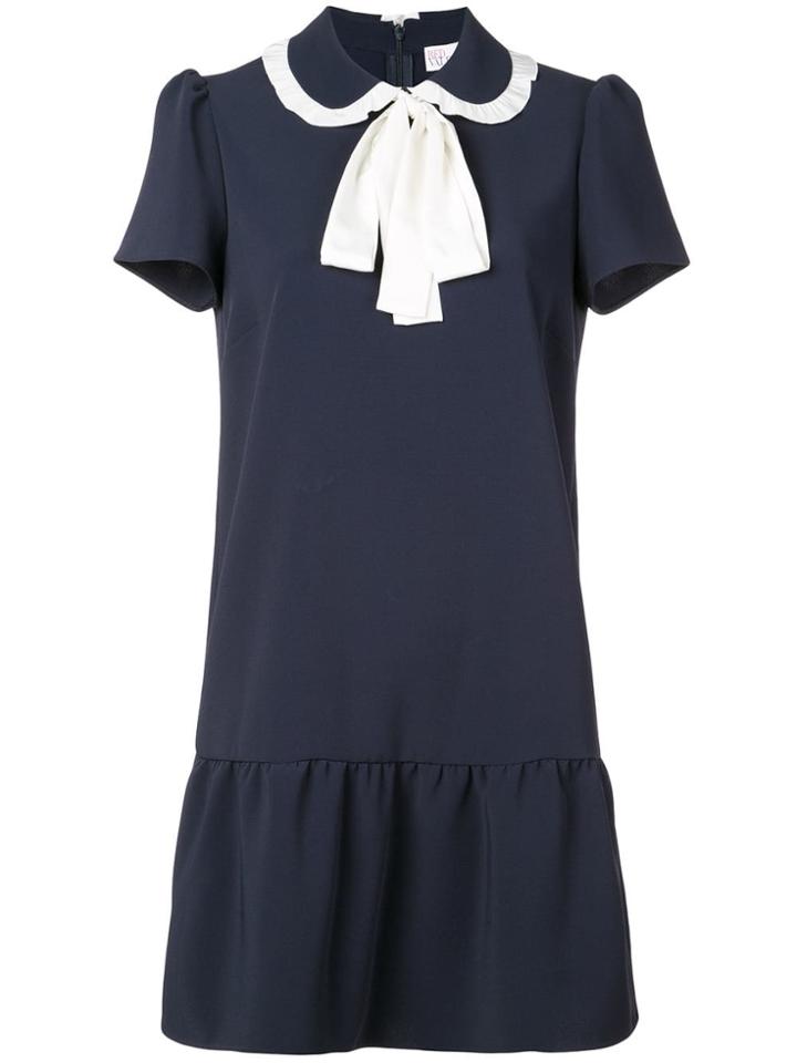 Red Valentino Tied Collar Mini Dress - Blue