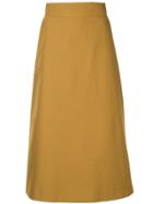 C & M A-line Midi Skirt - Brown