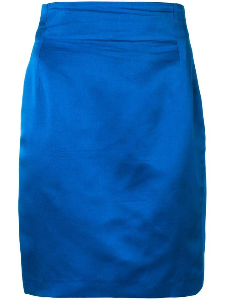 Versace Pre-owned High Rise Fitted Skirt - Blue