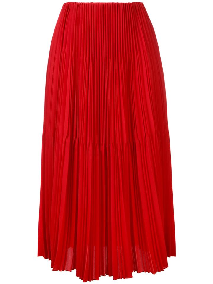 Astraet Midi Pleated Skirt - Red