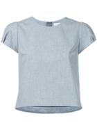 Estnation - Puff Sleeve Crop Top - Women - Polyester - 38, Grey, Polyester