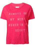 Zoe Karssen Quote Print T-shirt, Women's, Size: Medium, Red, Cotton/modal