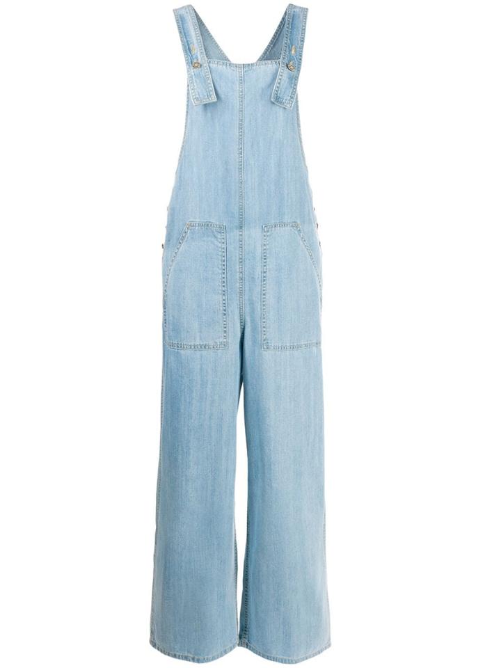 Sjyp Loose-fit Denim Overalls - Blue