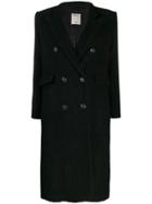 Sandro Paris Tweed Double-breasted Coat - Black