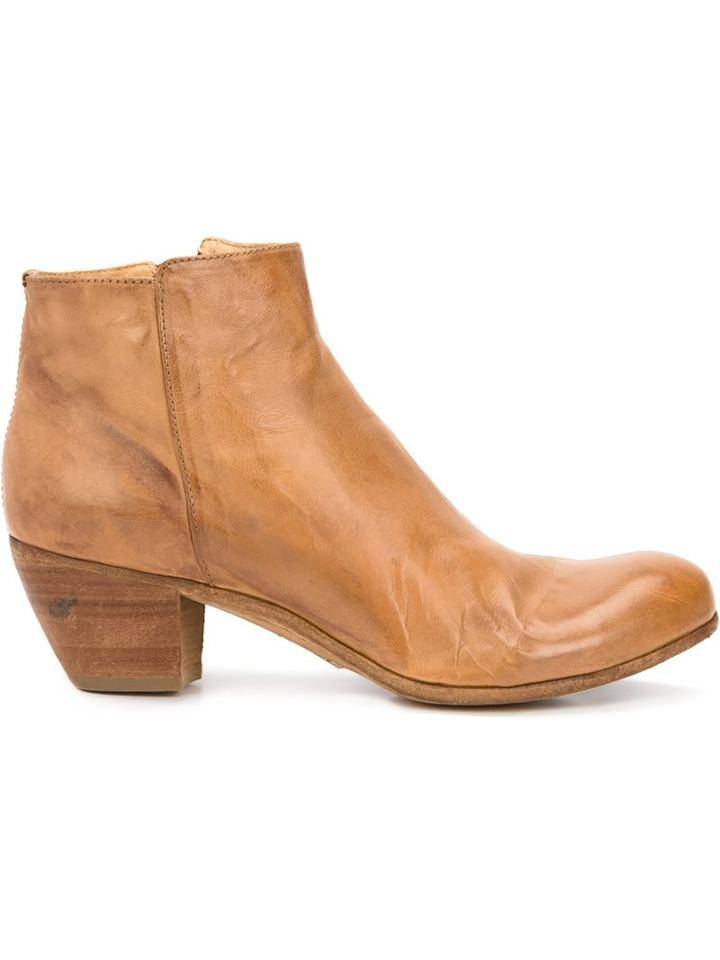 Officine Creative Distressed Ankle Boots, Women's, Size: 36, Brown, Leather