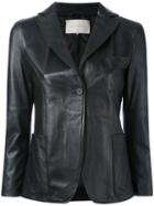 L'autre Chose - Leather Blazer - Women - Cotton/leather - 40, Black, Cotton/leather