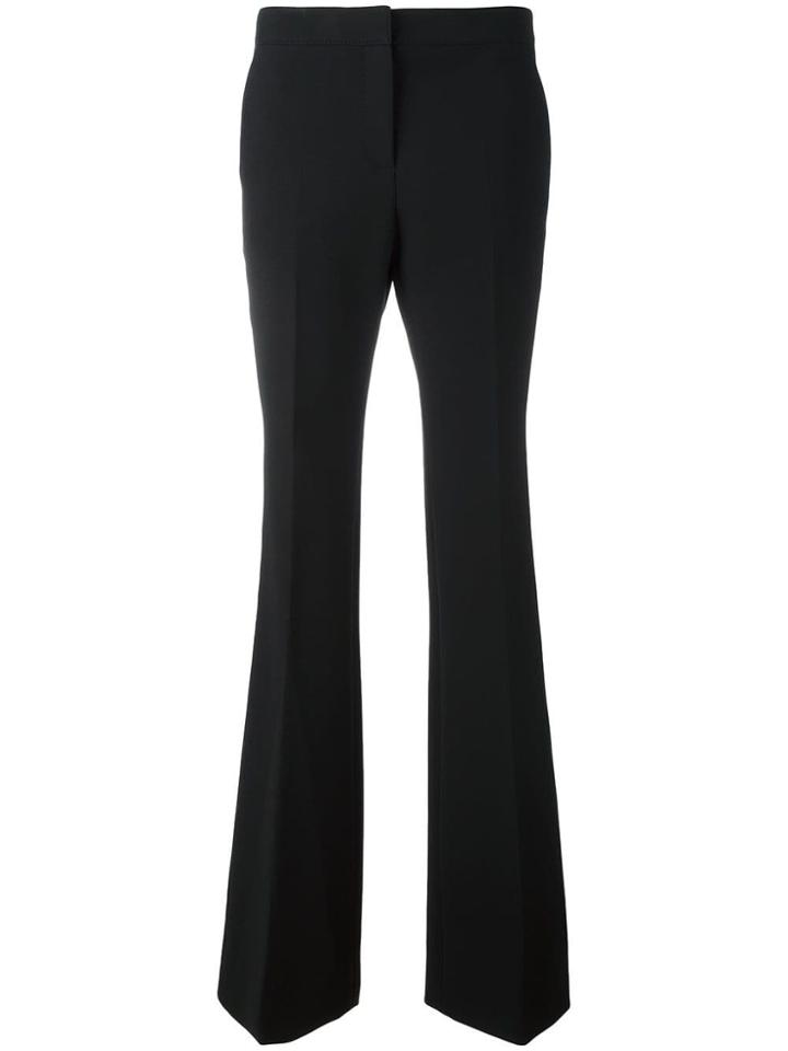 Burberry Pleated Slim Fit Flared Trousers - Black