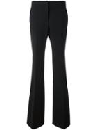 Burberry Pleated Slim Fit Flared Trousers - Black