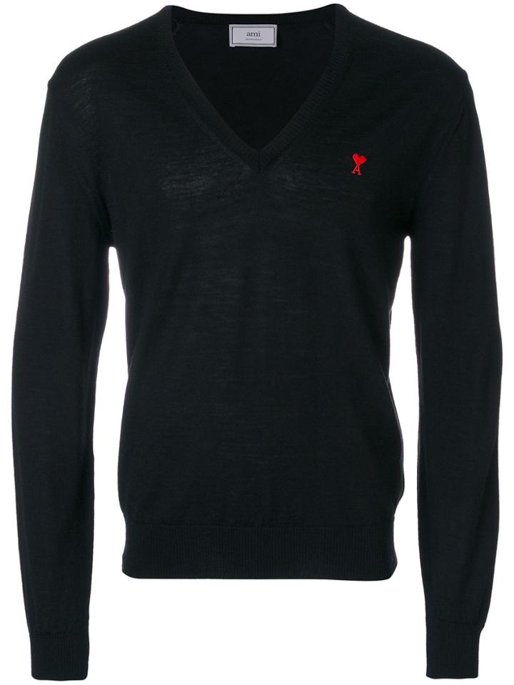 Ami Alexandre Mattiussi V-neck Jumper - Black