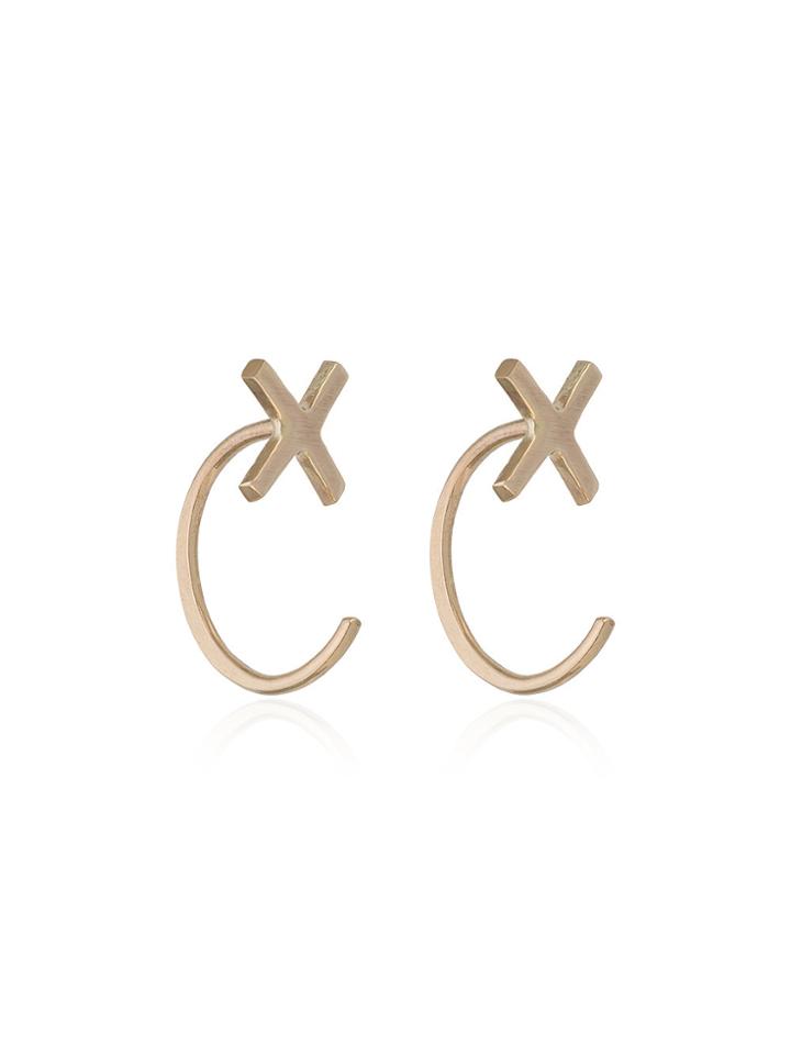 Melissa Joy Manning Cross Stud Earrings - Metallic