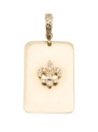 Loree Rodkin Diamond Fleur-de-lis Dog Tag Pendant