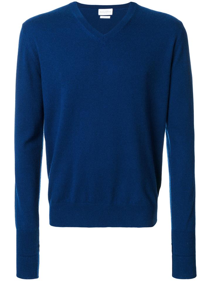 Ballantyne Classic V-neck Jumper - Blue