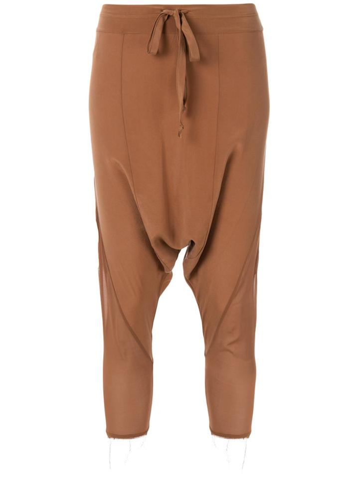 Lost & Found Ria Dunn Drop Crotch Cropped Trousers - Brown