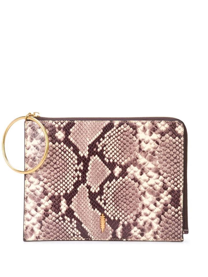 Thacker Nyc Gable Snakeskin-effect Clutch - Neutrals