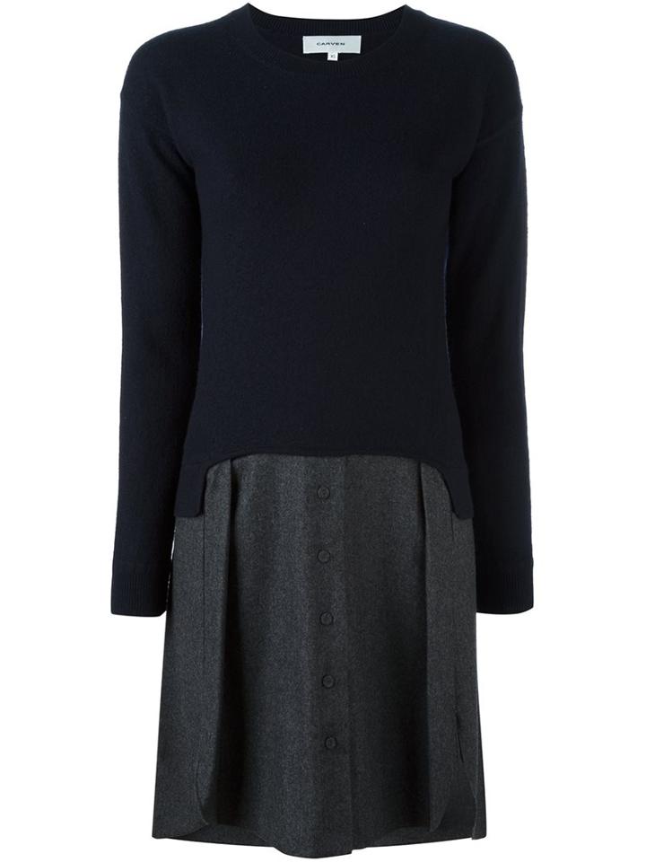 Carven Sweater Dress, Women's, Size: Large, Blue, Wool