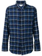 Saint Laurent Check Print Shirt - Blue