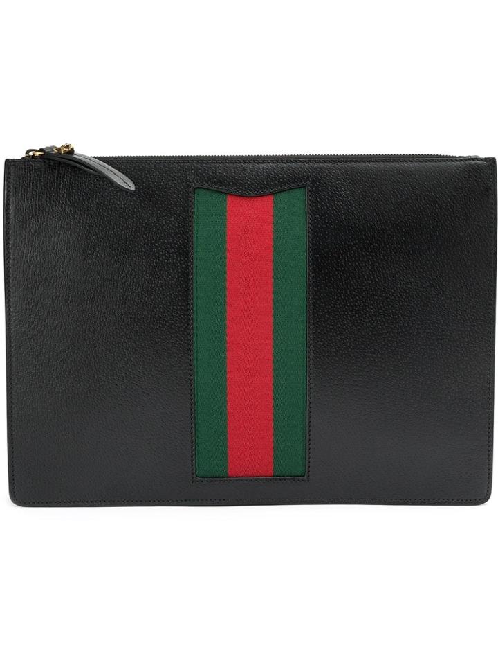 Gucci Web Clutch - Black