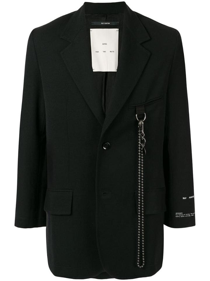 Song For The Mute Printed Oversized Blazer - Black
