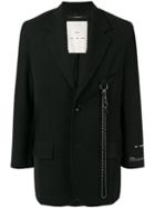 Song For The Mute Printed Oversized Blazer - Black
