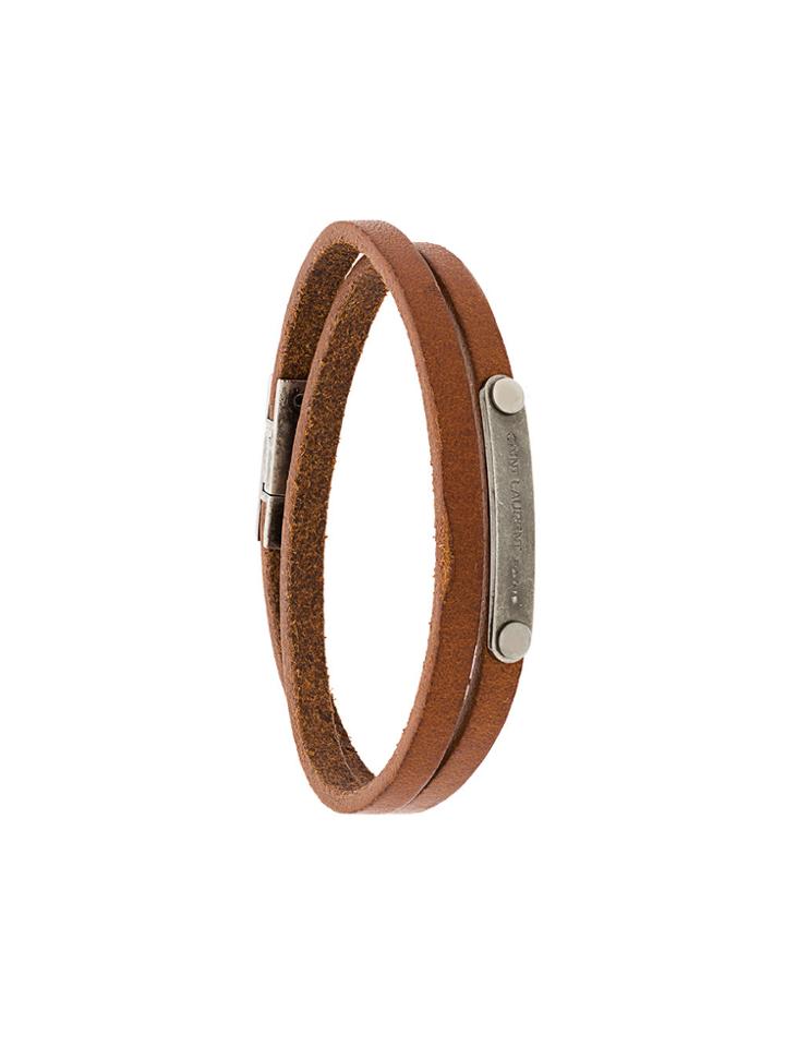 Saint Laurent Id Double Cuff - Brown