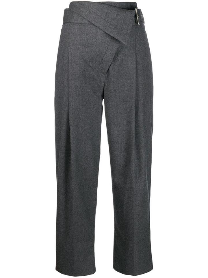 3.1 Phillip Lim Belted Overlap Trousers - Grey