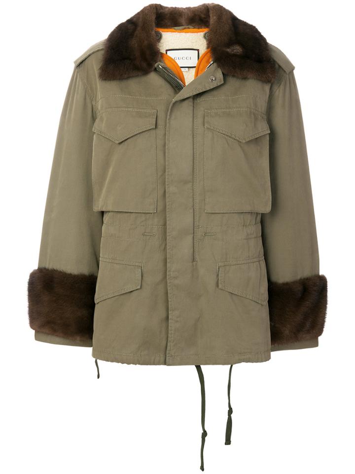 Gucci Mink Fur Trim Parka - Green