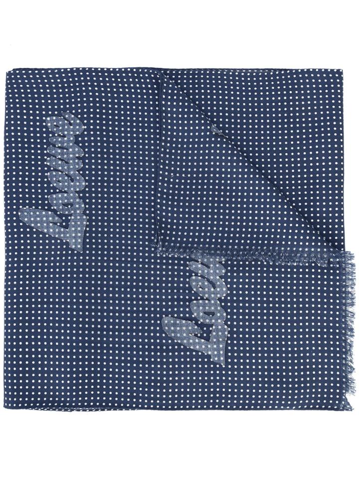 Loewe Polka Dot Logo Scarf - Blue