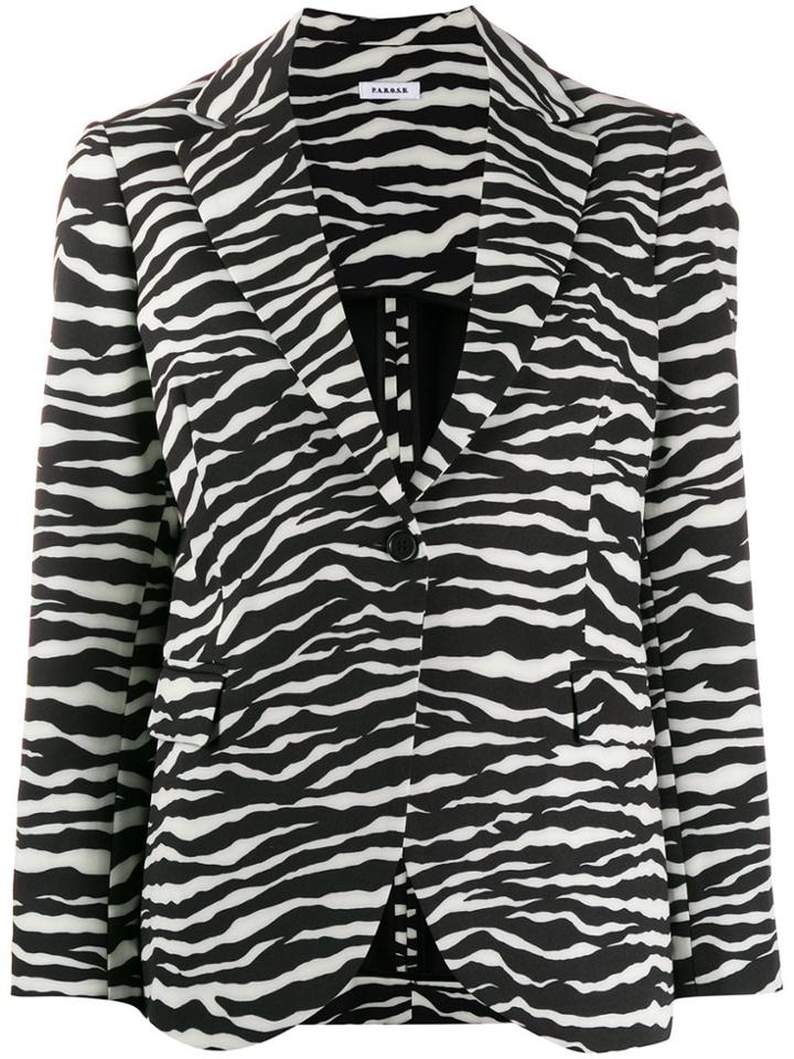 P.a.r.o.s.h. Zebra Print Blazer - Black