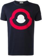 Moncler Logo Print T-shirt, Men's, Size: Xl, Blue, Cotton