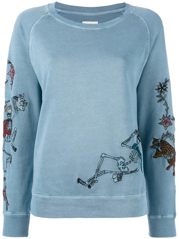 Zadig & Voltaire - Embroidered Vintage Sweatshirt - Women - Cotton/modal - M, Blue, Cotton/modal