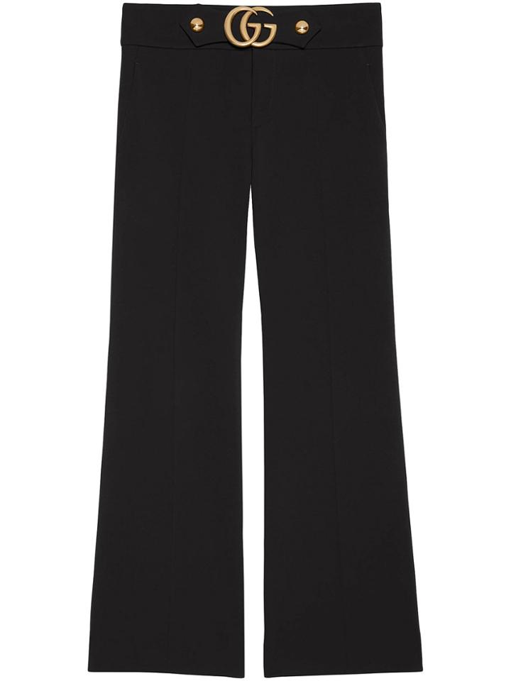 Gucci Stretch Viscose Pant With Double G - Black