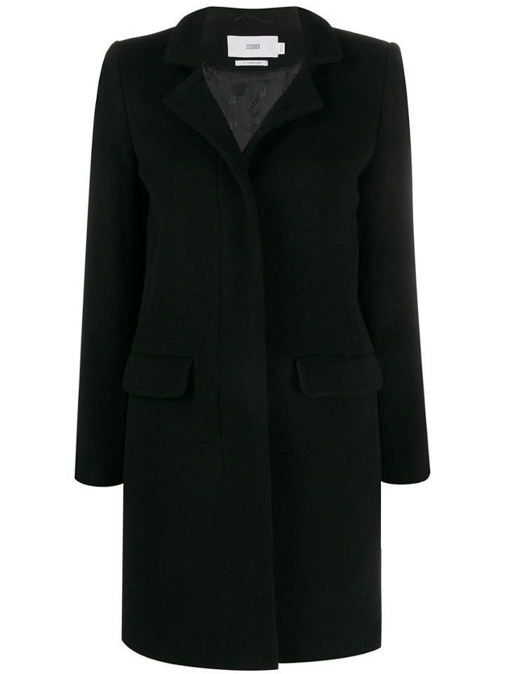 Closed Single-breasted Coat - Black