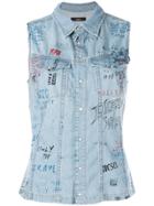 Diesel Sleeveless Fitted Denim Shirt - Blue